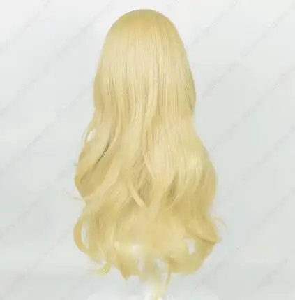 Anime Miyazono Kaori Cosplay Wig 75cm Long Golden Curly Hair Heat Resistant Synthetic Wigs Halloween