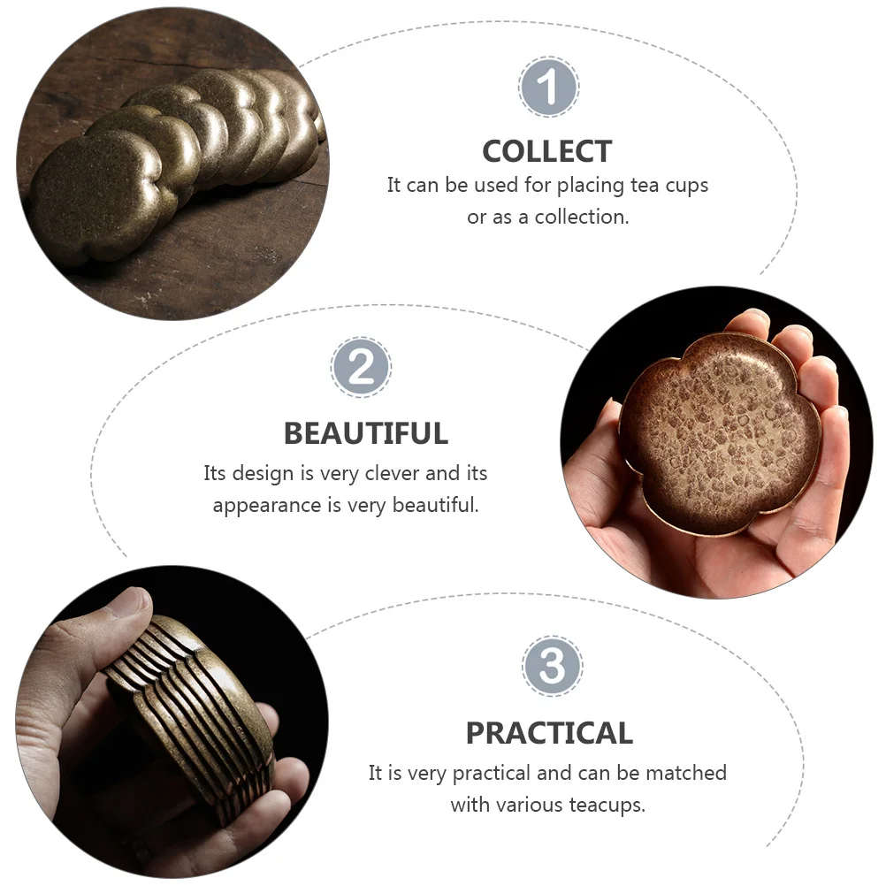 

Handcrafted Bronze Tea Cup Holder Insulation Pad Beautiful and Practical for Home and Tea House Insulation Pad