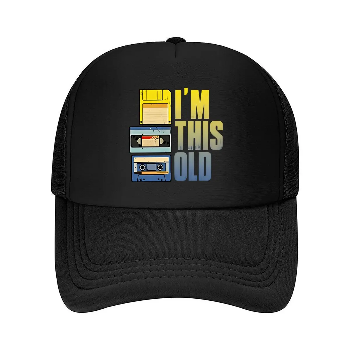 Men'S Vintage - Lightweight Breathable Hat with _I'm This Old_ Text, Non-Stretchy Structured Fit for 2026 Mesh Baseball Cap