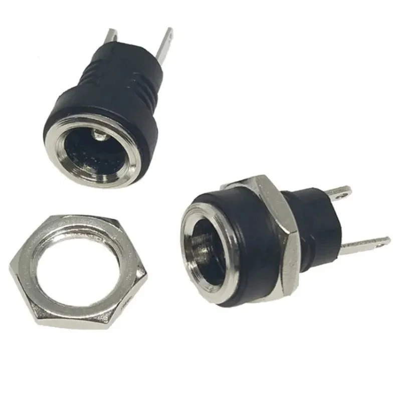 2/5/10Pcs DC022B 5.5 x 2.1mm DC Power Jack Socket Connector 2 Pin Female Panel Mount Adapter 5.5*2.1 mm DC Connector