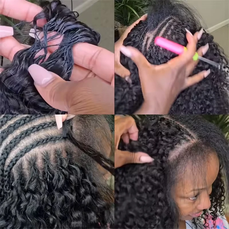 Cabelo Humano Cacheado para Crochê 12A, 30 Polegadas, Espirais Pequenas, Cachos Pixie Profundos, Extensões Pré-Separadas Sem Nós, Tranças Miracle Knot, Extensões de Fácil Instalação, Perucas de Ondas Profundas, Cabelo Humano para Crochê com Nós Milagrosos, Materiais para Tranças, Cabelo Cacheado Volumoso
