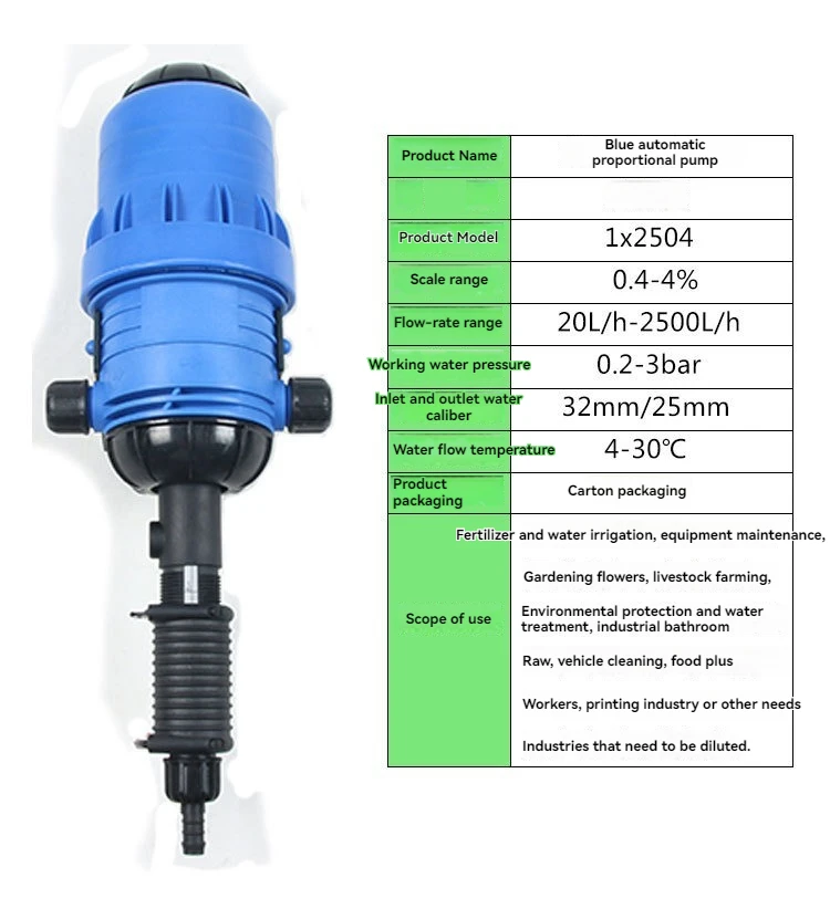 ProportionDosing Pump Irrigation Fertilizer Injector Water Driven Mix Fertilizer Application Equipment Liquid Chemical Doser