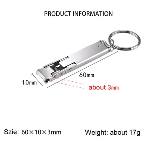 Ultraphine nail cutters, portable, travel, keychains, scissors, cutters, stainless steel, manicure tool kits 12 Main Sales Key Plainworkers - №8