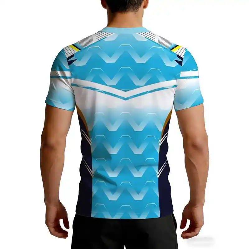 Men's tight-fitting fitness short-sleeve shirt High-elasticity quick-drying moisture-absorbing breathable tech-line sports shirt