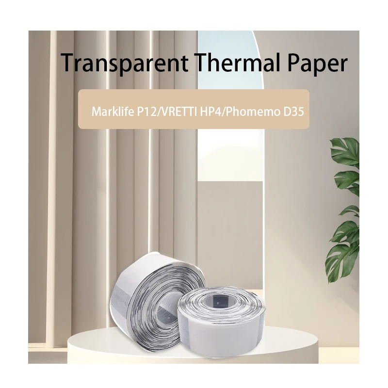 Transparent Thermal Synthetic Self-Adhesive Label Paper PVC Four-proof Customizable Commodity Label is suitable for Phomemo D35