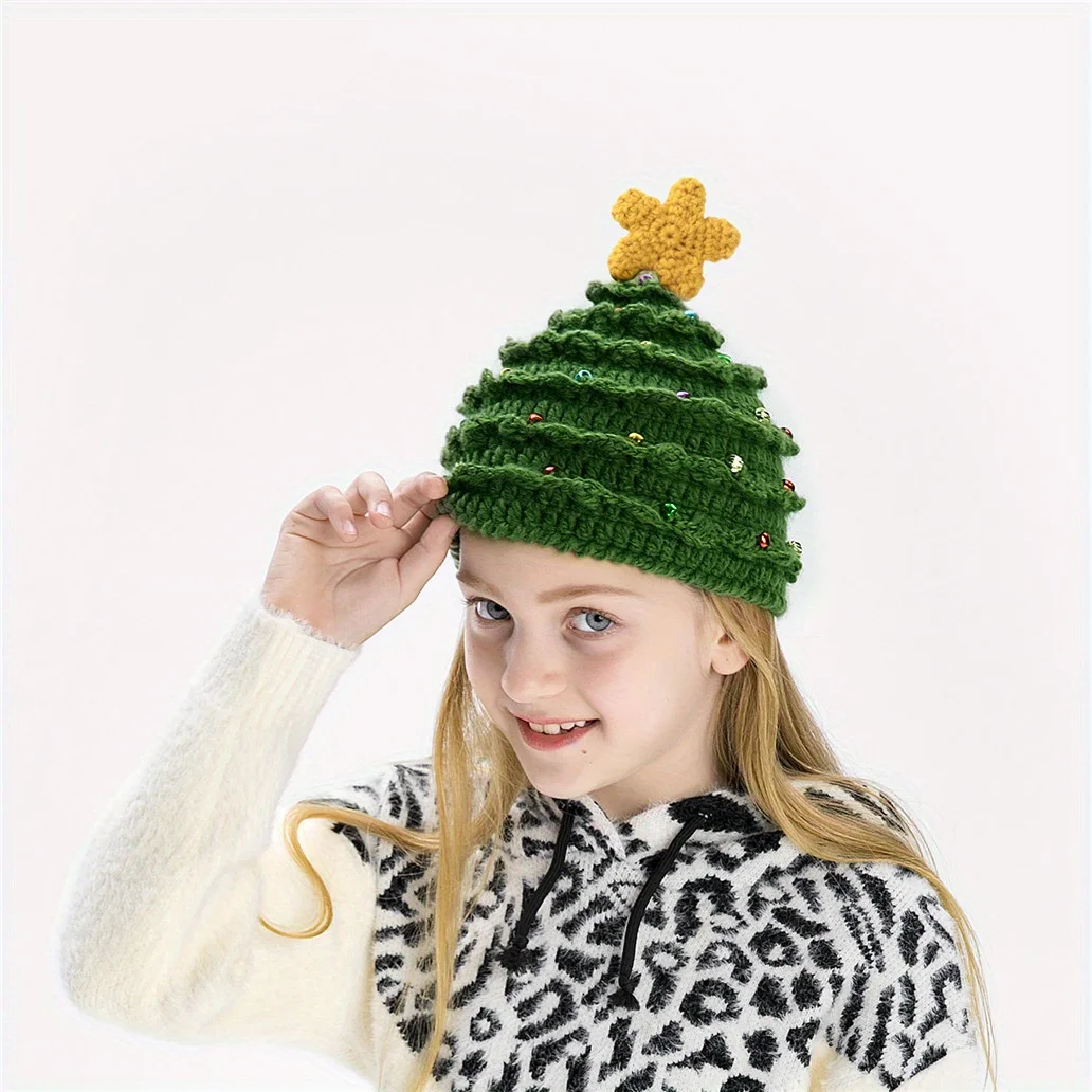 Autumn and Winter Parent Child Hats Christmas Adult Children's Hats Christmas Tree Star Knitted Hats Warm Gifts