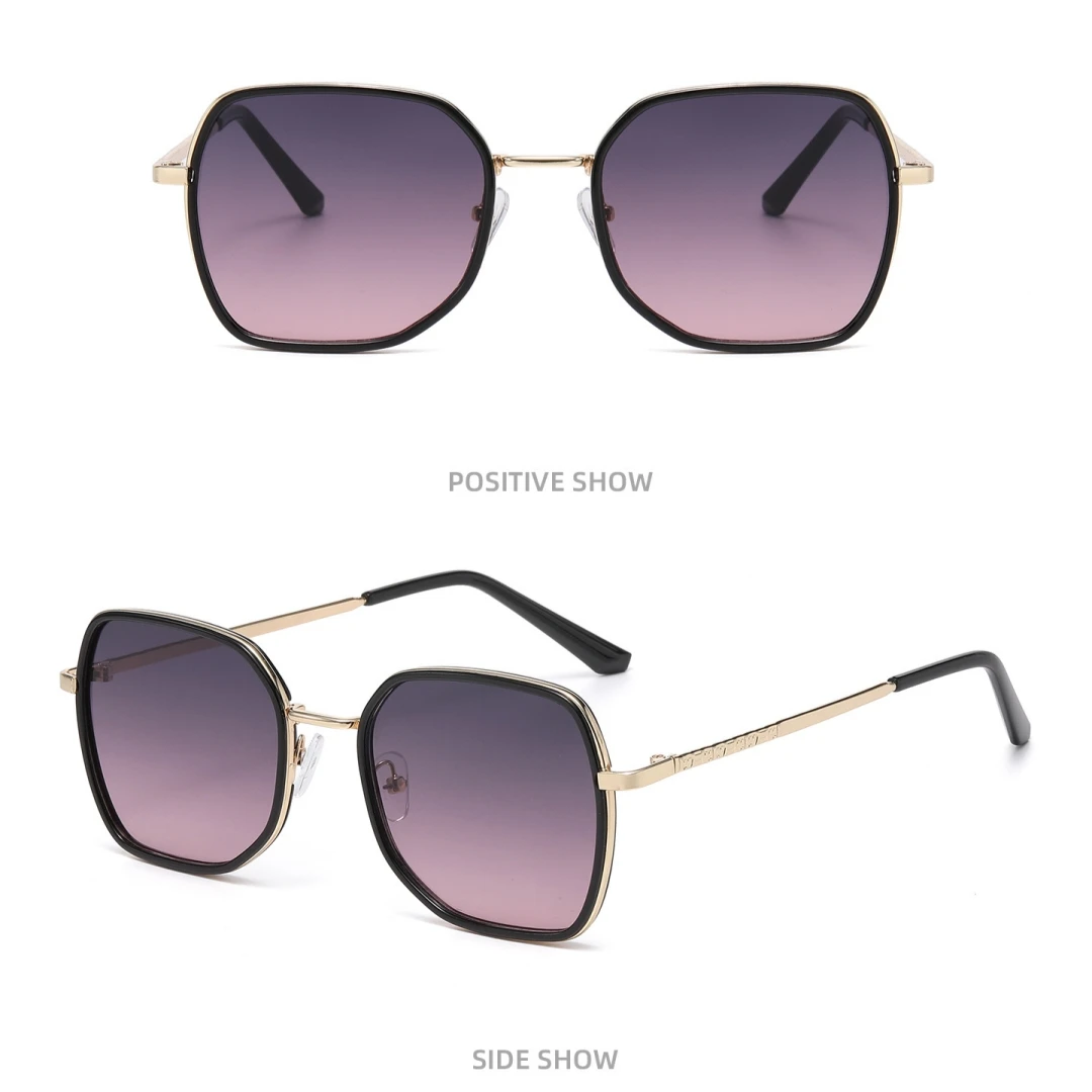 UV-beständige Sonnenbrille, moderne Sonnenbrille aus Polycarbonat und Metall, Damen-Sonnenbrille, elegant für modisches Outfit, Reisen, Autofahren – Detail 6