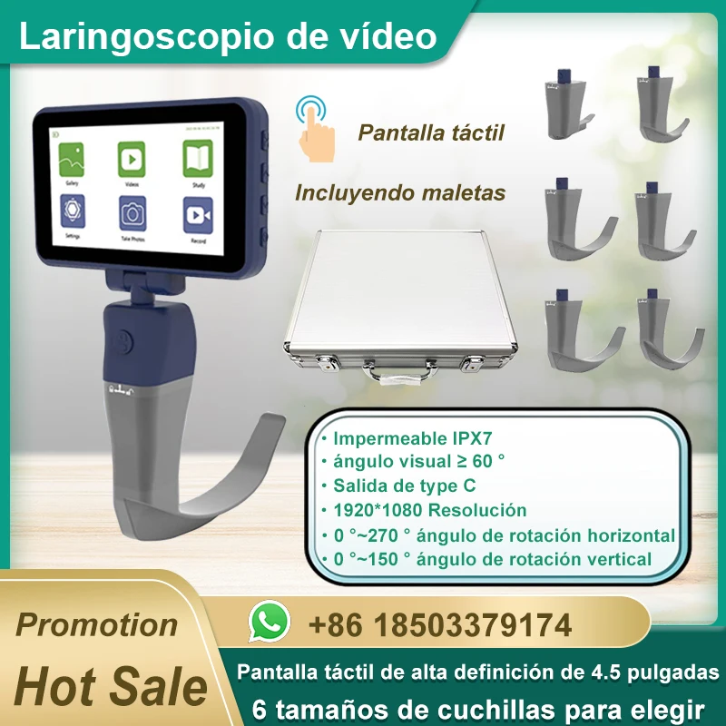 

4.5 inch Big Screen Video Laryngoscope Reusable Sterilizable Blades Color TFT LCD Digital Video Laryngoscope