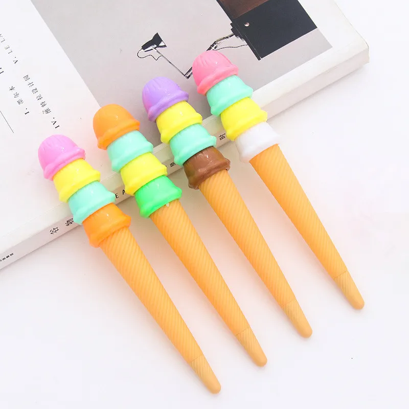 

50Pcs Stationery Gel Pen Cute Student Needle Water-Based Paint Pen Cartoon Ice Cream Gel Pen Wholesale