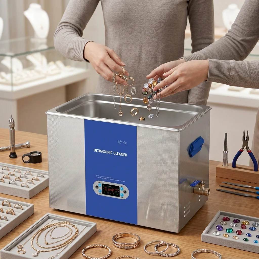 Ultrasonic Jewelry Cleaner 30L 40kHz 600W Adjustable Time & Temperature Ultrasonic Cleaning Machine for Rings Necklaces Jewelry