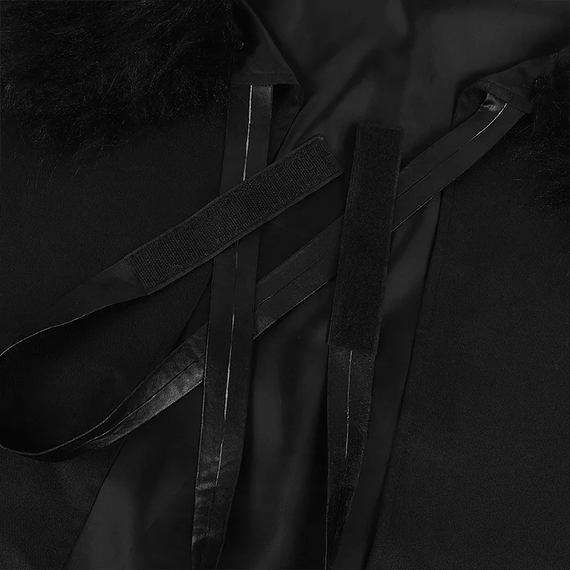 

Плащ с меховым воротником для взрослых, Хэллоуин, скандинавский воин, ретро халат, наряд снежного исполнителя, женский этнический костюм, сценическая одежда