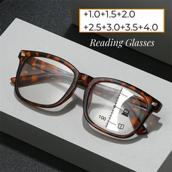 Retro Blue Light Blocking Multifocal Glasses Men Women Oversized Near Far Dual-use Reading Glasses Male Vintage Large Eyeglasses