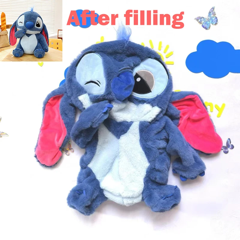 30-90CM Disney Lilo & Stitch Sakura Semi-finished Shell Leather Doll Cartoon Plush Toy Anime Stuffed Children's Birthday Gift