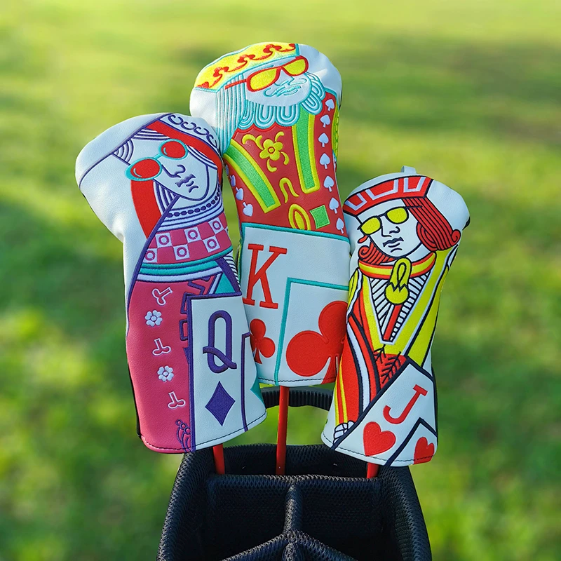 Exquisite embroidery Golf Woods Headcovers Covers For Driver Fairway Putter Clubs Set Heads PU Unisex Simple golf head cover