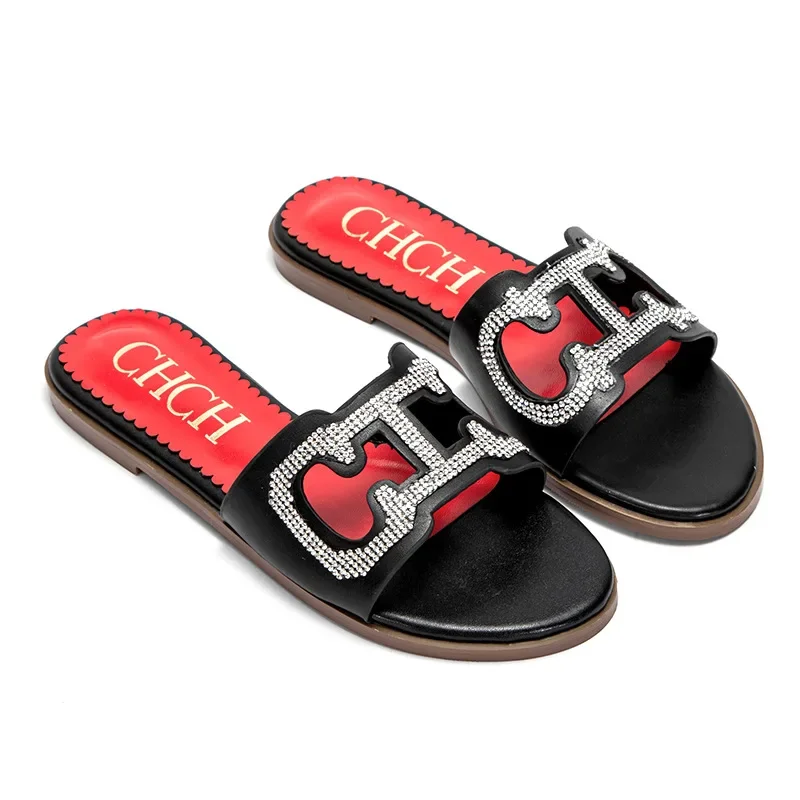 

Women's Low Heel Slippers Brand Classic Style Simple Outdoor Slippers Retro Women's Sandals