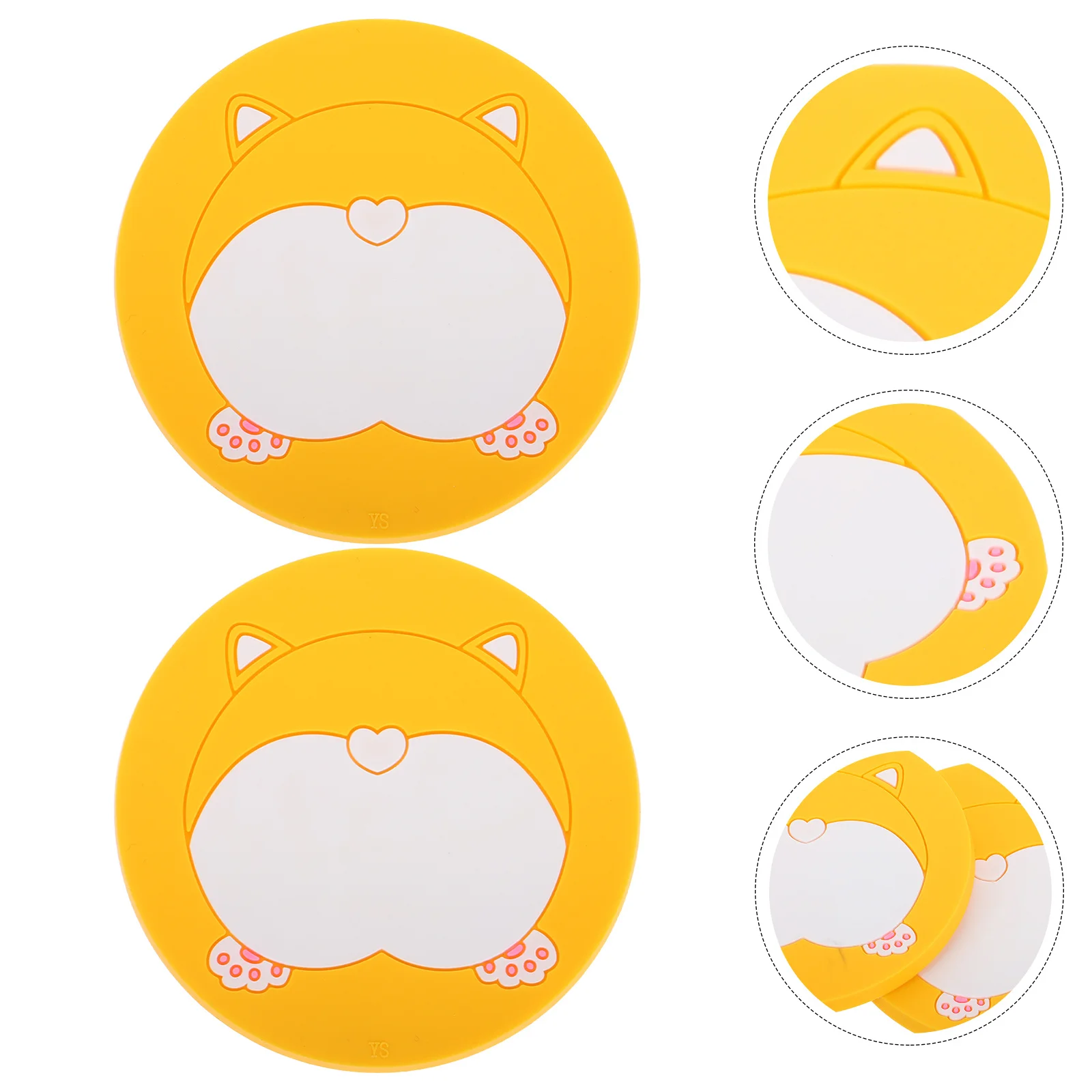 

2Pcs PVC Material Car Cup Holder Coasters Anti-Slip Protection Kawaii Car Accessories Prominent Cartoon Designs Practical Use