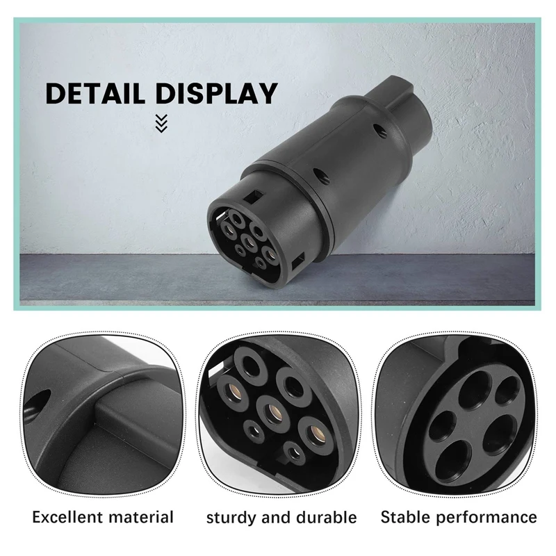 EVSE EV Adaptor 32A J1772 Type 1 To Type 2 Plug EV Adapter, Electric Cars Vehicle Charger Charging Connector