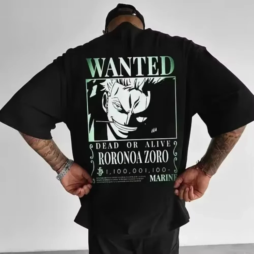 One Piece Anime Roronoa Zoro Printed T-shirt Men's and Women's T-shirt Men's Top Sports T-shirt Men's T-shirt Harajuku Y2K Tee