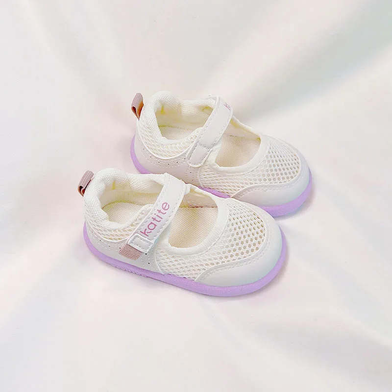 

Kids Flat Shoes Mesh Breathable Toddler Walking Shoes Hook&loop Soft Bottom 2026 Brand New Baby Casual Shoes Cute Sweet Non-slip