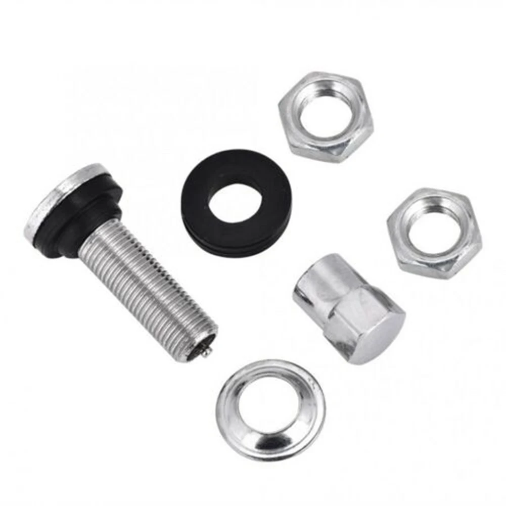 2pcs Tire Valve Short Stems Car Tubeless Vacuum Tire Metal Valve Stems Dust Silver Wheels Tires Parts Replacement