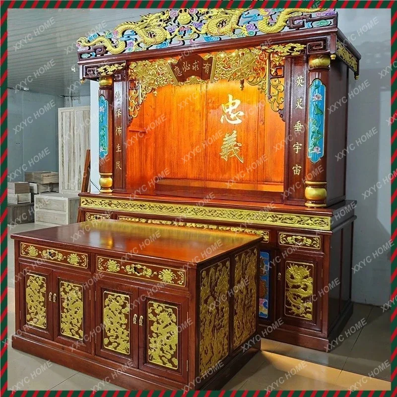 VHXiangzhangmu Divine Pavilion Temple Taoist Standing Cabinet Ancestor God Tablet, Buddha Cabinet, Shrine Offering Table