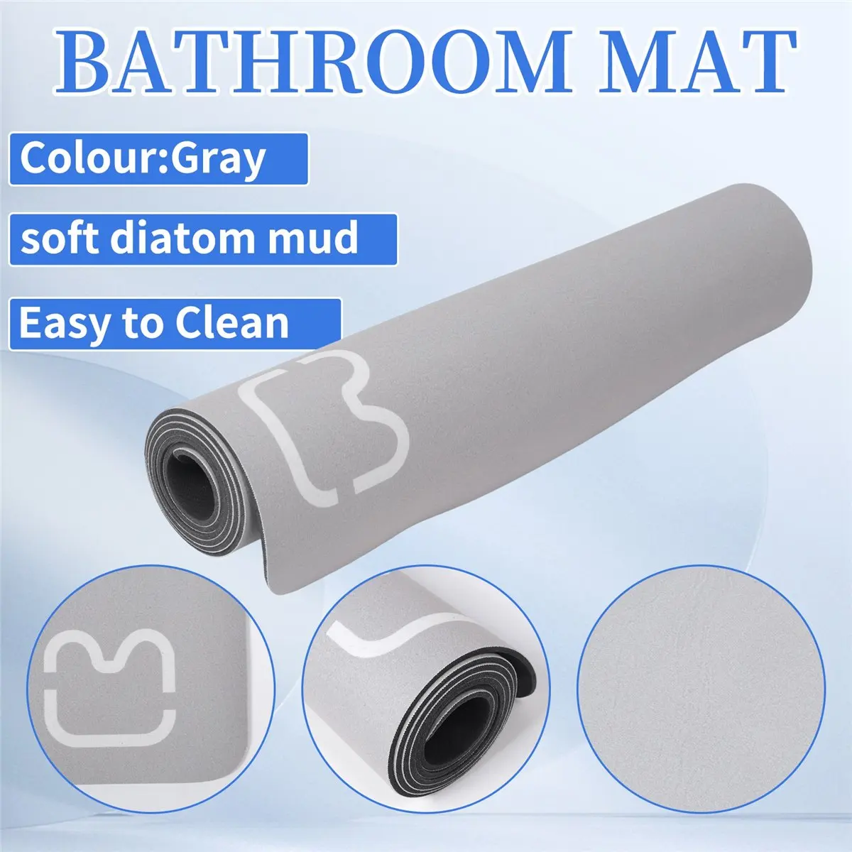 Goodprice Bathroom Anti-Slip Mat Diatom Mud Absorbent Pad Nordic Style Toilet Floor Mat Soft Diatomite Bathroom Toilet Carpet