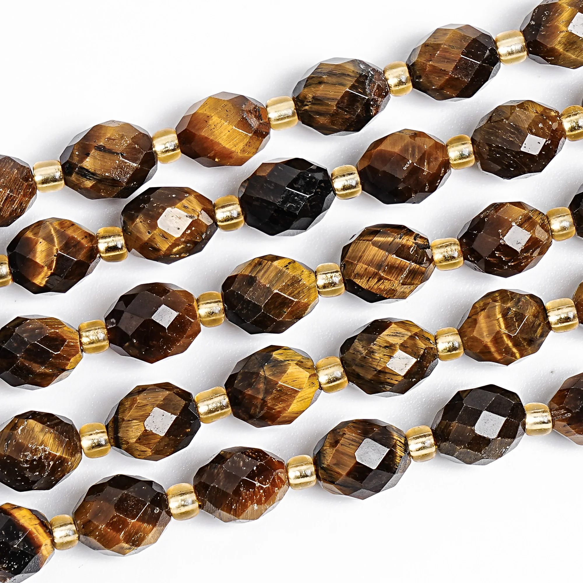 

8mm Faceted Golden Tiger Eye Beads Natural Tiger's Eye Gemstone Loose Beads Healing Crystal Beads for Jewelry Making 15" Strand