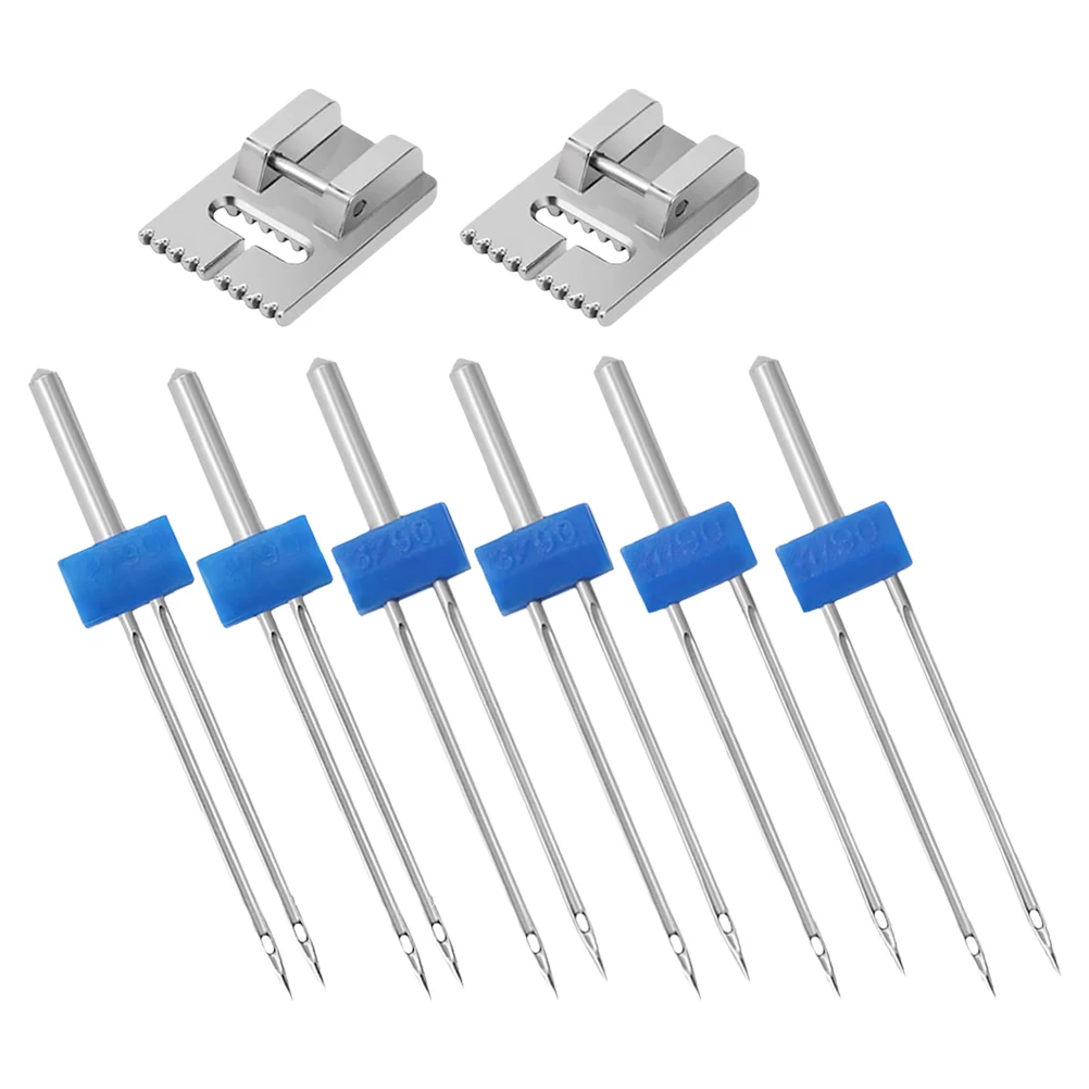 

Sewing Machine Double Needle Set Plastic Needles Twin Quilting for Supplies Household Embroidery Curved