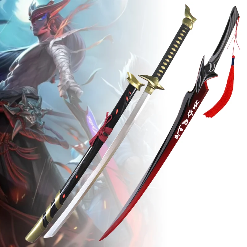 40inch Yasuo Katana Anime League of Legends Sword Cosplay Yone Wooden Ninja Knife Real Size Japanese Katana Samurai Sabre Gift
