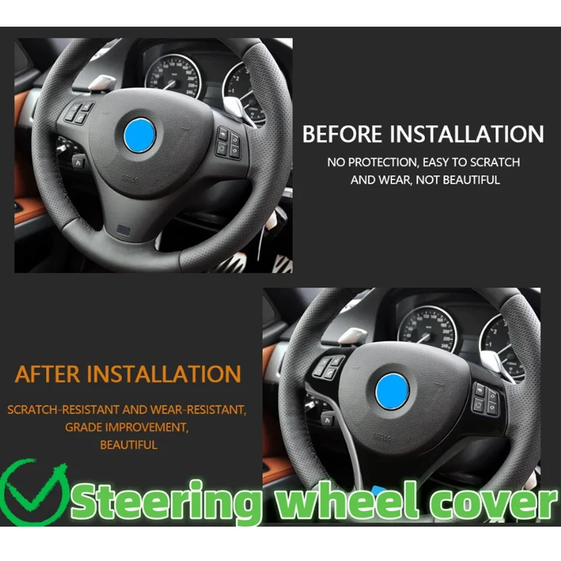 Steering Wheel Panel Decoration Cover Sticker for BMW 1 3 Series E90 E92 E93 2005-2012 E82 E87 2004-2011 X1 E84  accessories