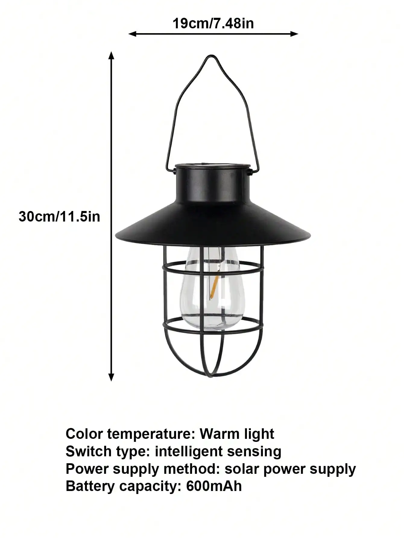فانوس معلق بالطاقة الشمسية: إضاءة معلقة للديكور الخارجي للفناء والحديقة والشرفة وإضاءة أجواء دافئة #6