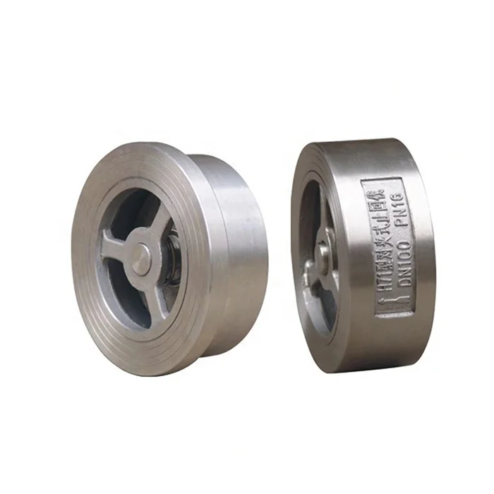 ASTM A216 WCB Двойная пластина из нержавеющей стали, линейный вафельный однодисковый обратный клапан