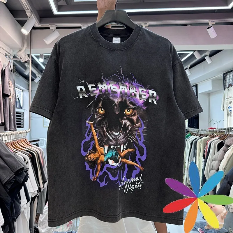 

Hip Hop High Street Remember Digital Printing T Shirt Best Quality 2024ss Tee T-Shirt O-neck Tops