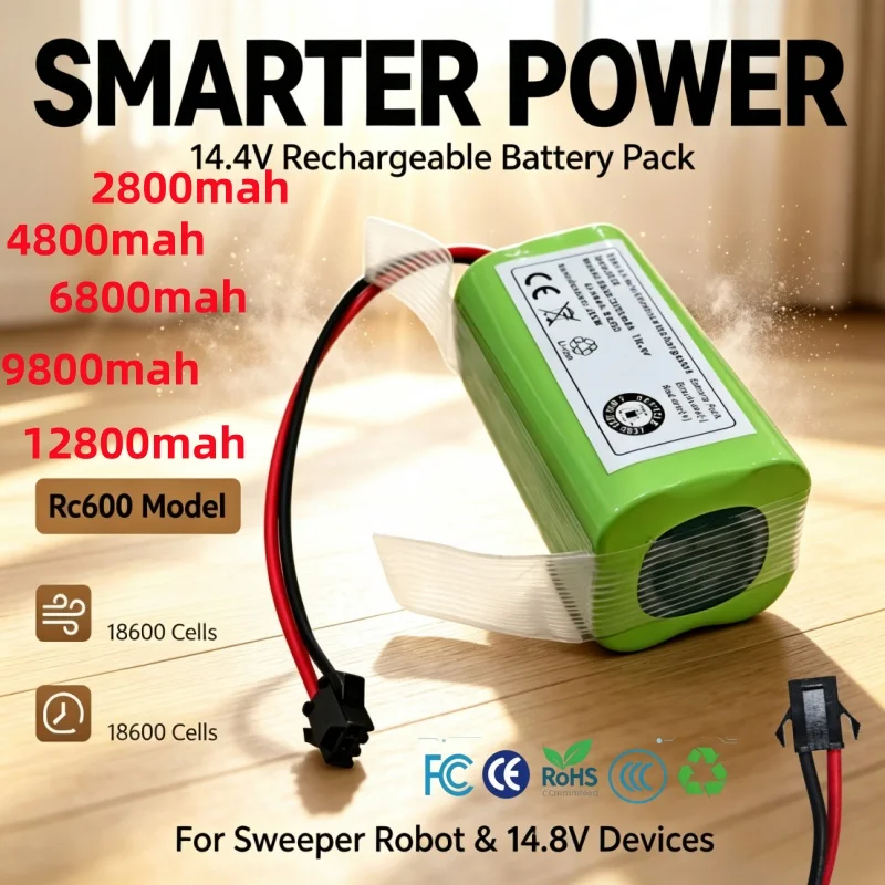 Литий-ионный аккумулятор 14.4В 2800/4800/6800/9800/12800мАч для Eufy Robovac 11 11S 12 35C