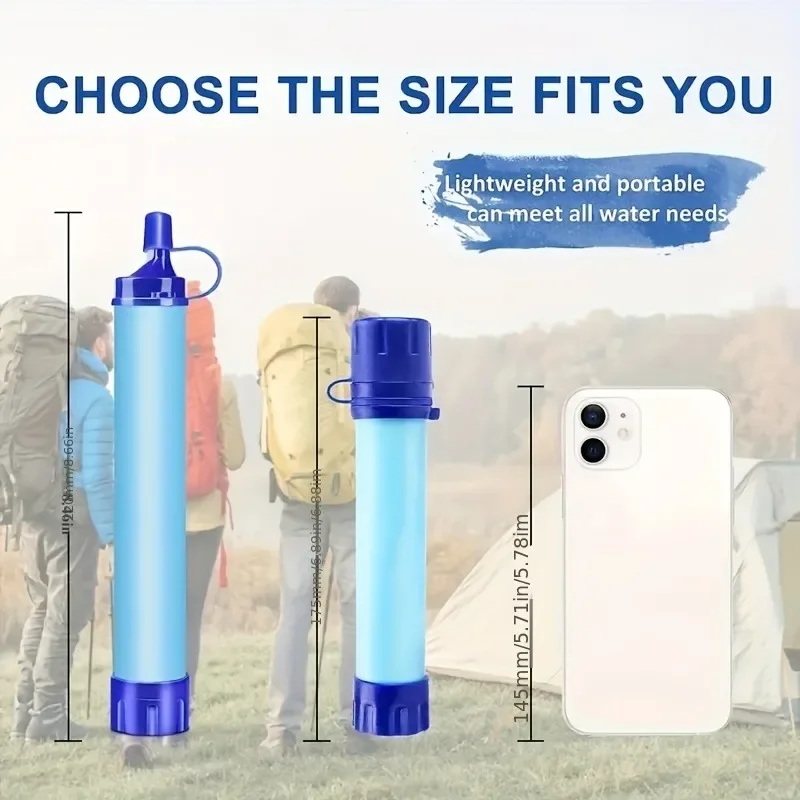 1pc Portable Outdoor Water Purifier, 4-Stage Filtration System, Manual Reverse Osmosis Membrane, Compact Ultralight Design