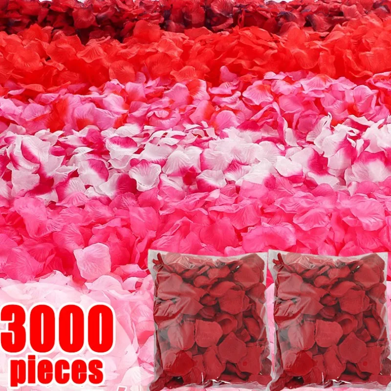 Artificial Rose Petal Red Pink Simulation Fake Silk Rose Flower Petal for Valentines Day Wedding Party Hotel Romantic Decoration