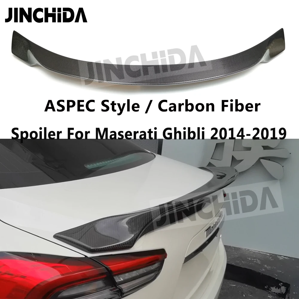 ASPEC Style Real Carbon Fiber Rear Spoiler Trunk Wing For Maserati Ghibli 4-door Sedan 2014-2019 Trunk Boot Tail Lip Spoiler