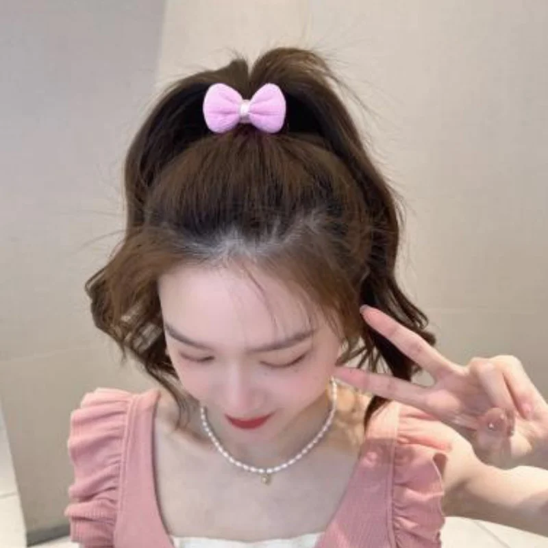 12/6Pcs Kawaii Princess Sweet Flower Bow Girls Hair Ties ABDL Elastic Hair Bands Hair Accessories Cute Headwear Scrunchies Gifts