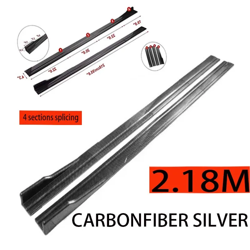 Universele 2.2 m Side Rokken Uitbreiding Rocker Splitters Diffuser Winglet Vleugels Voor VW Golf 7 MK7 Tiguan MK2 T-roc T-cross Golf 8