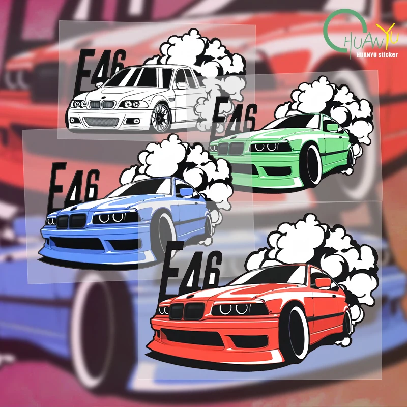 Car Styling Creative Funny E46 Drifting Sticker Cartoon PVC Decal Waterproof Pattern Vinyl For BMW E46 320i  330I 340i M3