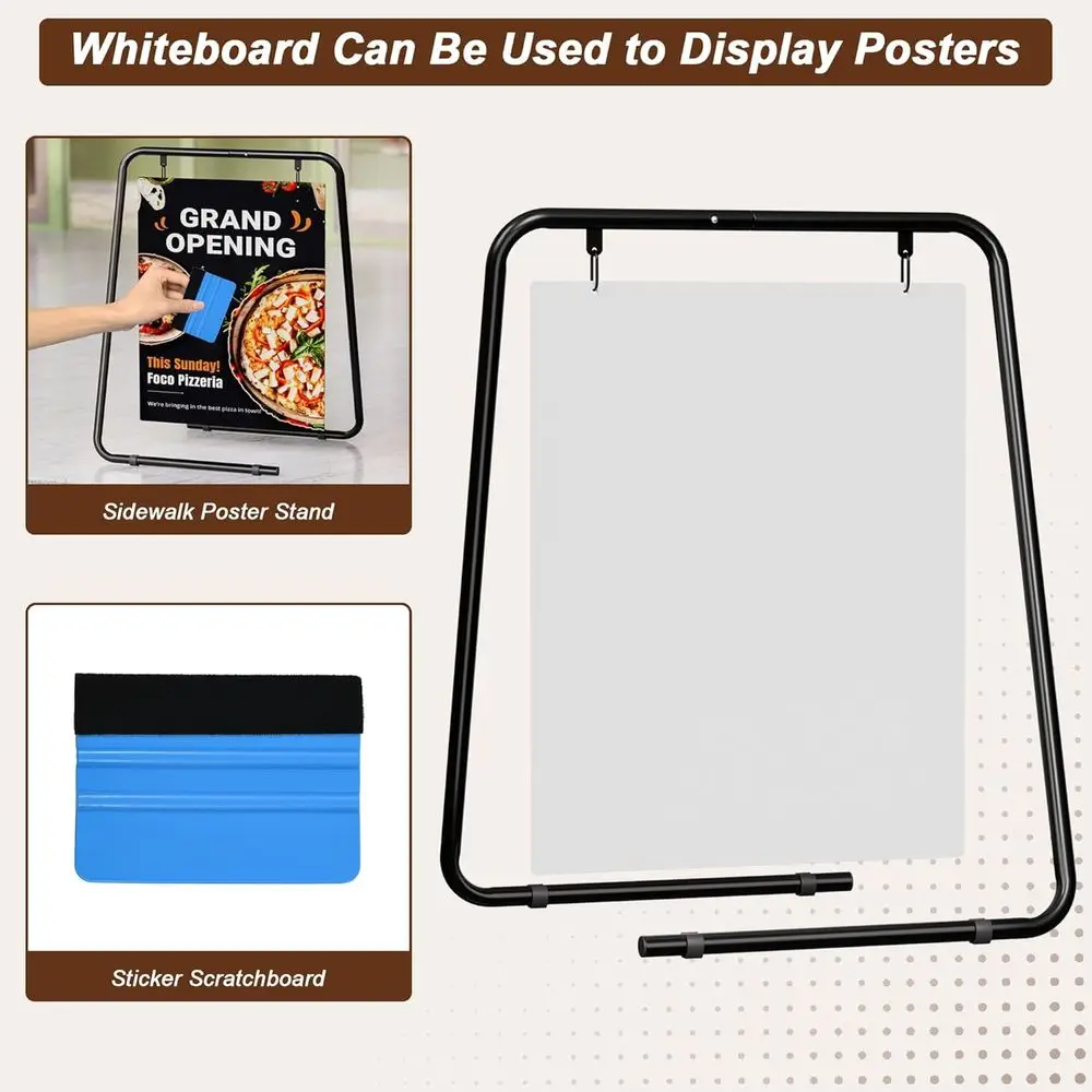 Two-Sided Swing Chalkboard & Poster Sign for Outdoor Use: Ideal for Restaurants, Cafes, and Events