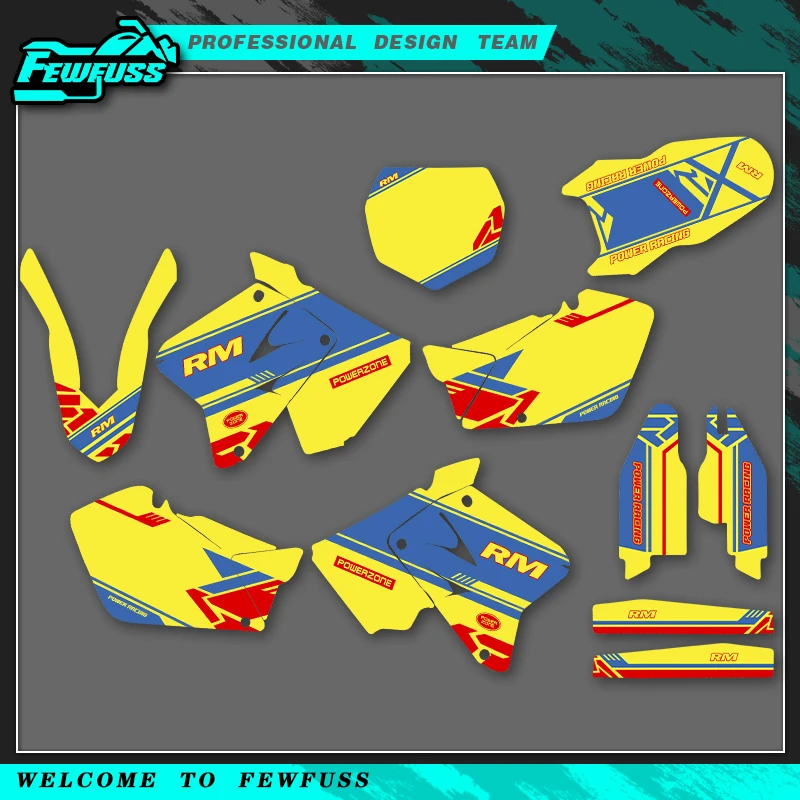 

Fewfuss Motorcycle Graphics Decals Sticker Kit For SUZUKI RM125 RM250 RM 125 RM 250 2001 2002 2003 2004 2005 2006 2007 2008-2012