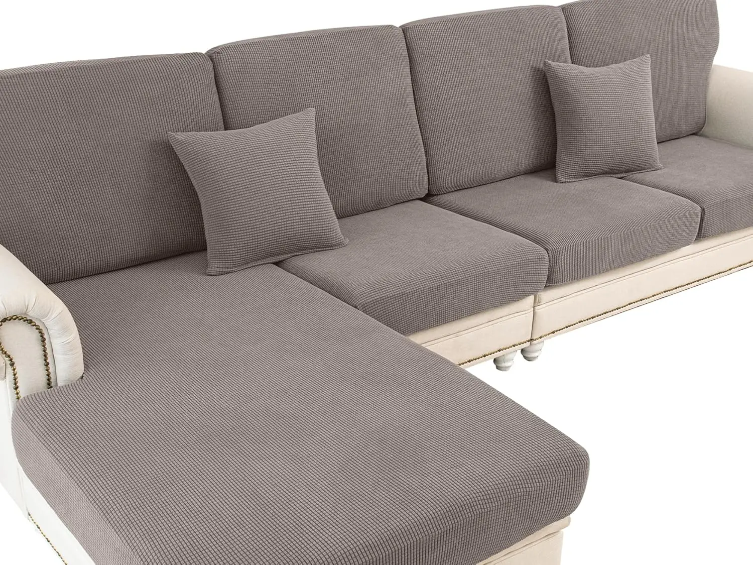 

Couch Cushion Cover Chaise Lounge Cover Washable Separate Seat Chaise Couch Cover Stretch Sectional Sofa Slipcover(1 Piece For