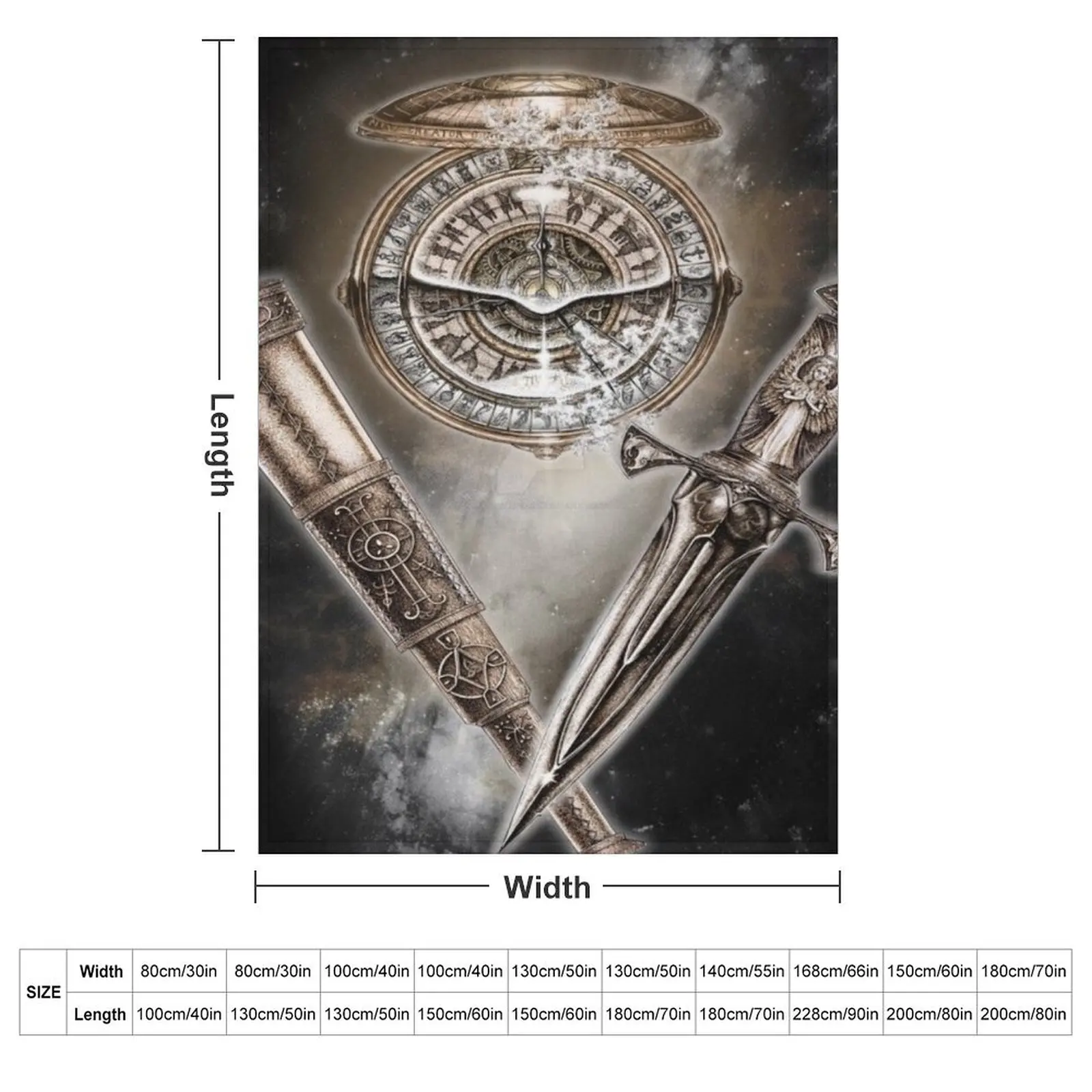 Golden compass knife and glass Throw Blanket manga Plaid Baby Decorative Beds Plaid on the sofa heavy to sleep Blankets
