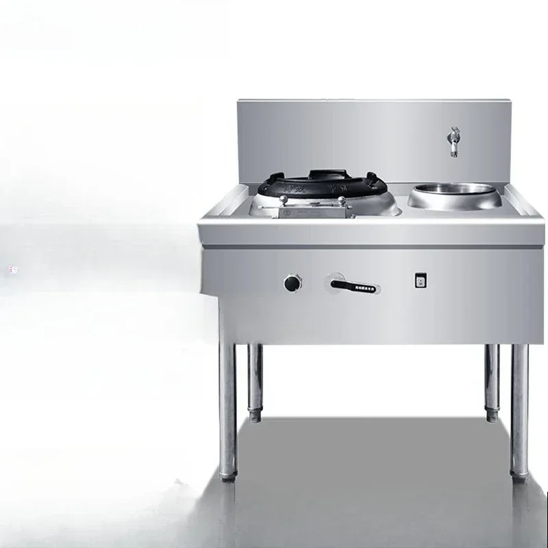 

Gas big pot double head commercial school factory army canteen gas frying stove fiery