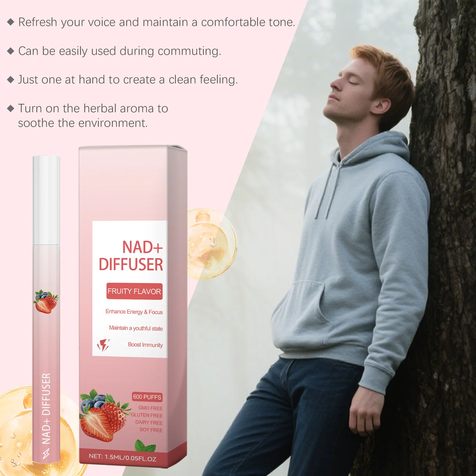 عصا الطاقة العشبية ناد + الناشر تعزز التركيز تحسين حيوية تعزيز المناعة التعب الإغاثة التنفس السلس الاسترخاء قلم الطاقة #3