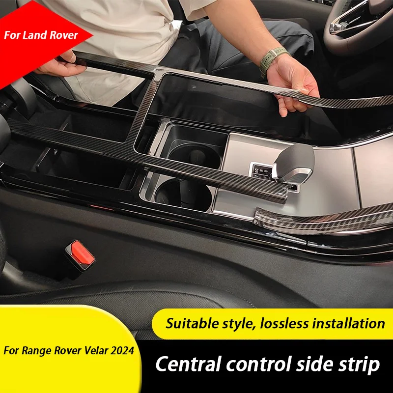 For Land Rover Range Rover Velar Evoque L551 L560 2024 2025 Carbon Fiber Car Center Console Decoration Frame Trim Cover Interior
