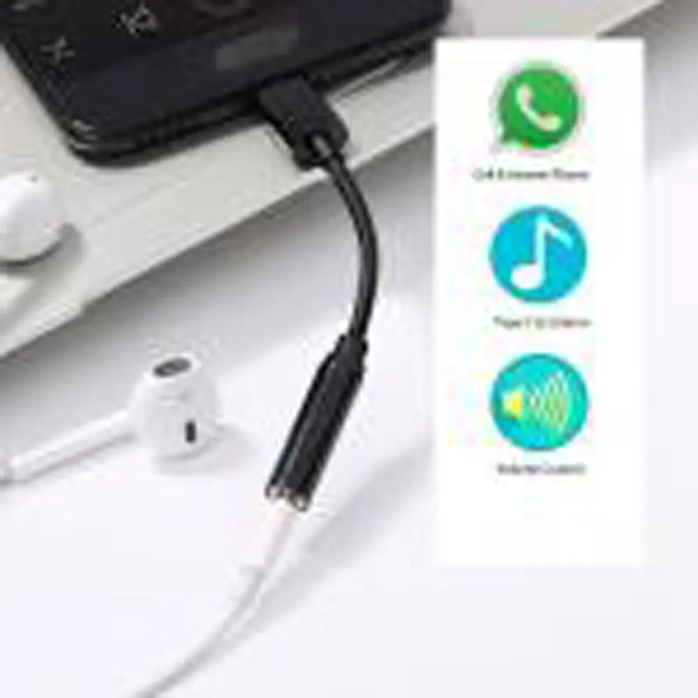 Practical Aux Audio Adapter for Mobile Phone Type C To 3.5mm Mic Connector Cable Audio Jack Adapter Headphone Converter