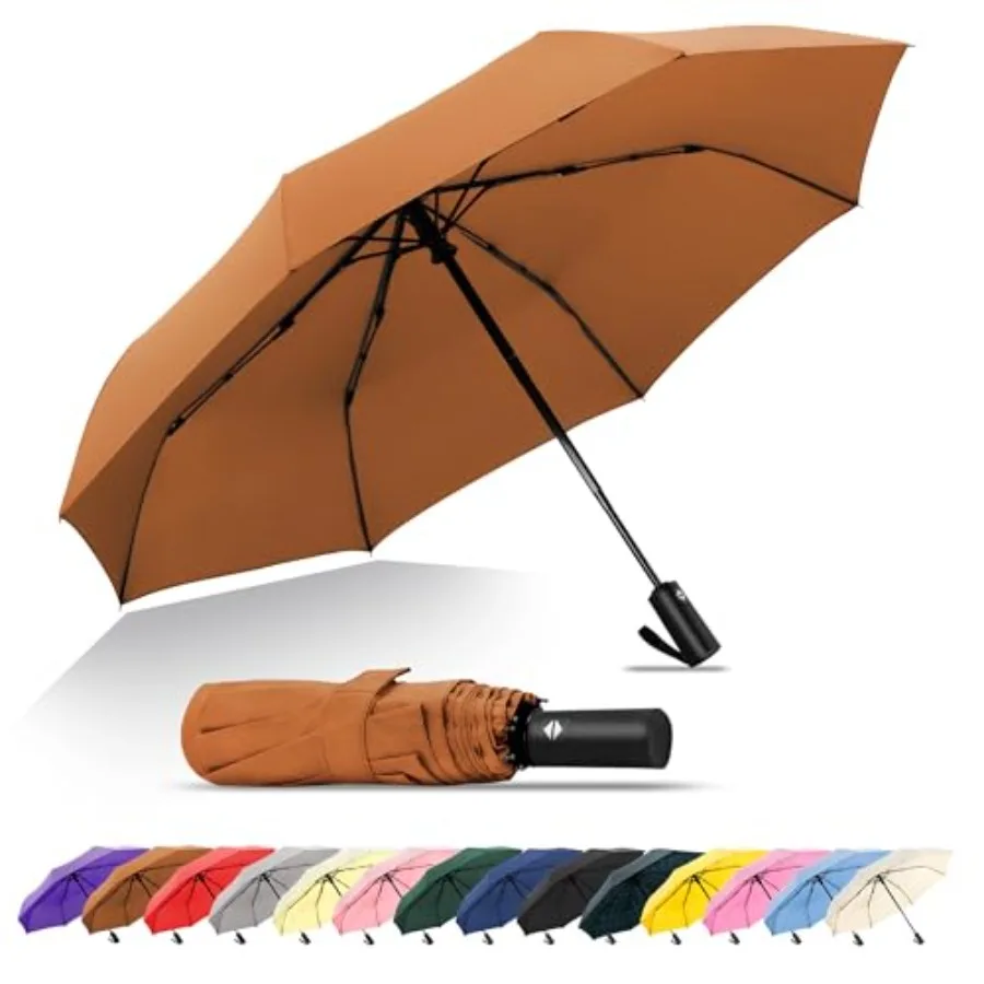 

SoulRain Travel Umbrella - Compact Umbrella for Rain - Perfect Large Auto Folding Umbrella - Ideal Car umbrella, Small umbrella