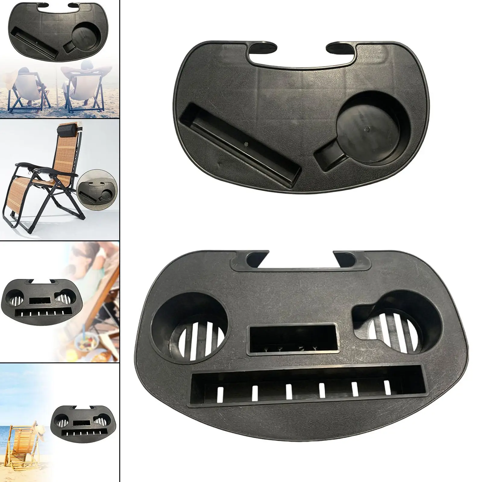 Cup Holder Folding Stand Bottle Tray recliner Clip Tools Folding Tray for Camping Leisure Patio Sun Loungers Backyard